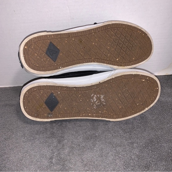 Sperry Shoes Womens 8.5 Soletide Mid Seacycled Sneakers Black Leather STS87846 - Picture 5 of 7